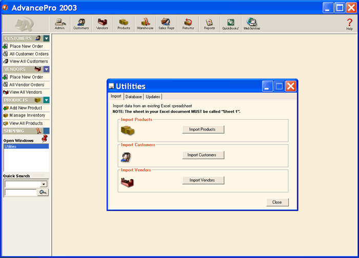 Admin/Excel Import