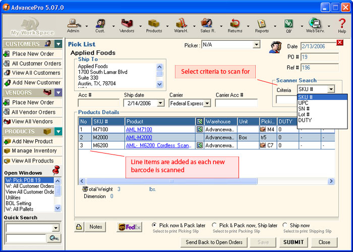 :: AdvanceWare Solutions, Inc. :: - Warehouse/Manage Warehouses