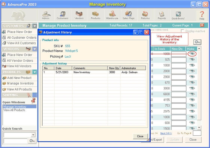 :: AdvanceWare Solutions, Inc. :: - Products/Manage Inventory