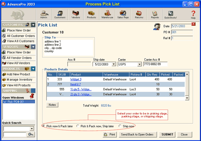 :: AdvanceWare Solutions, Inc. :: - Warehouses/To Pick